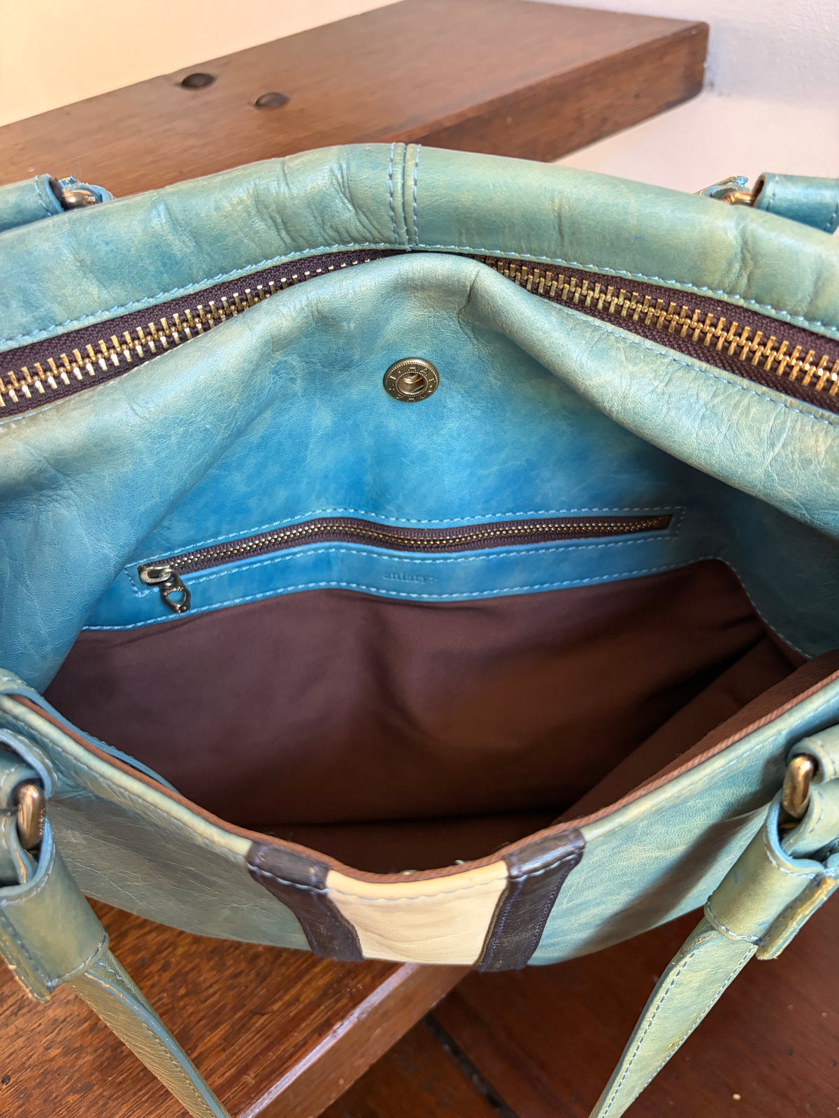 no 3383 / BLUE STRIPE BOSTON BAG