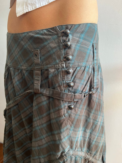 Vintage Tartan Midi Bubble Skirt