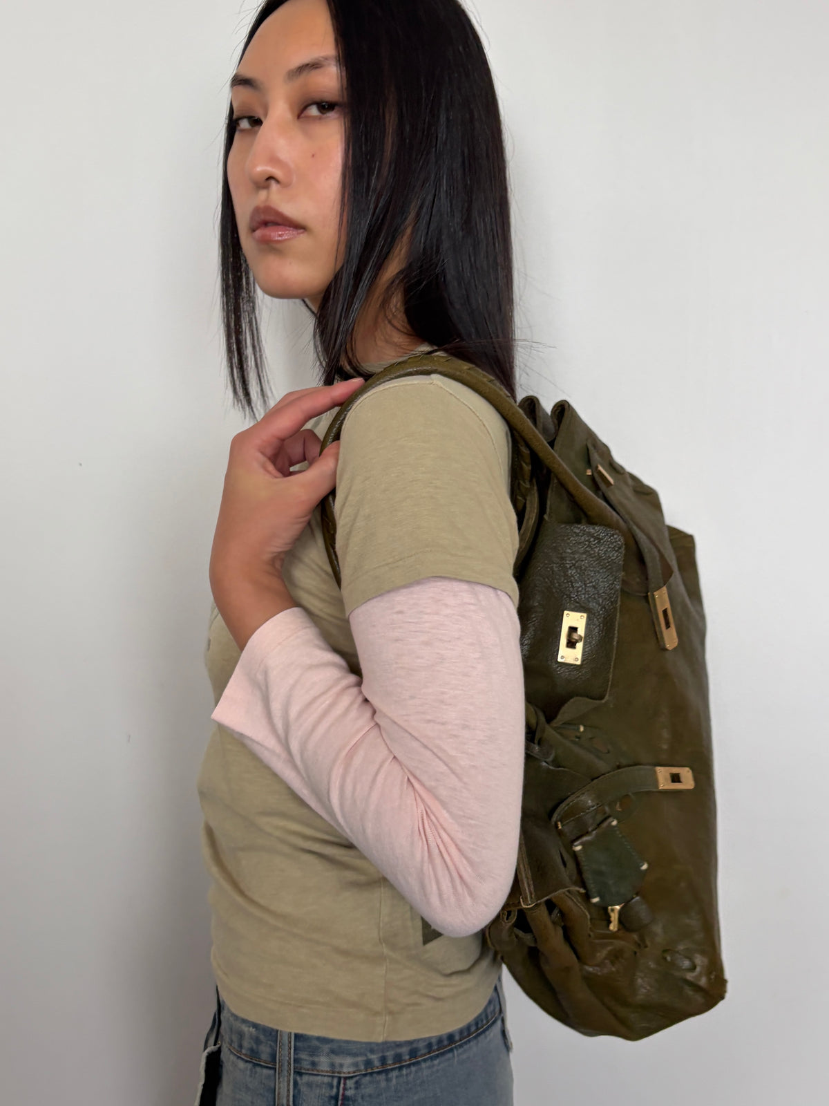 no 3390 / OLIVE FIRKIN BAG