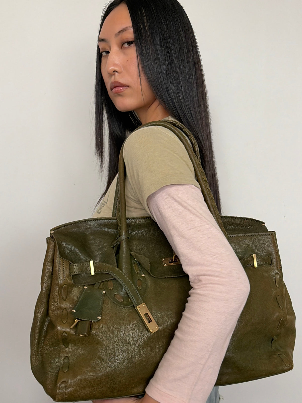 no 3390 / OLIVE FIRKIN BAG