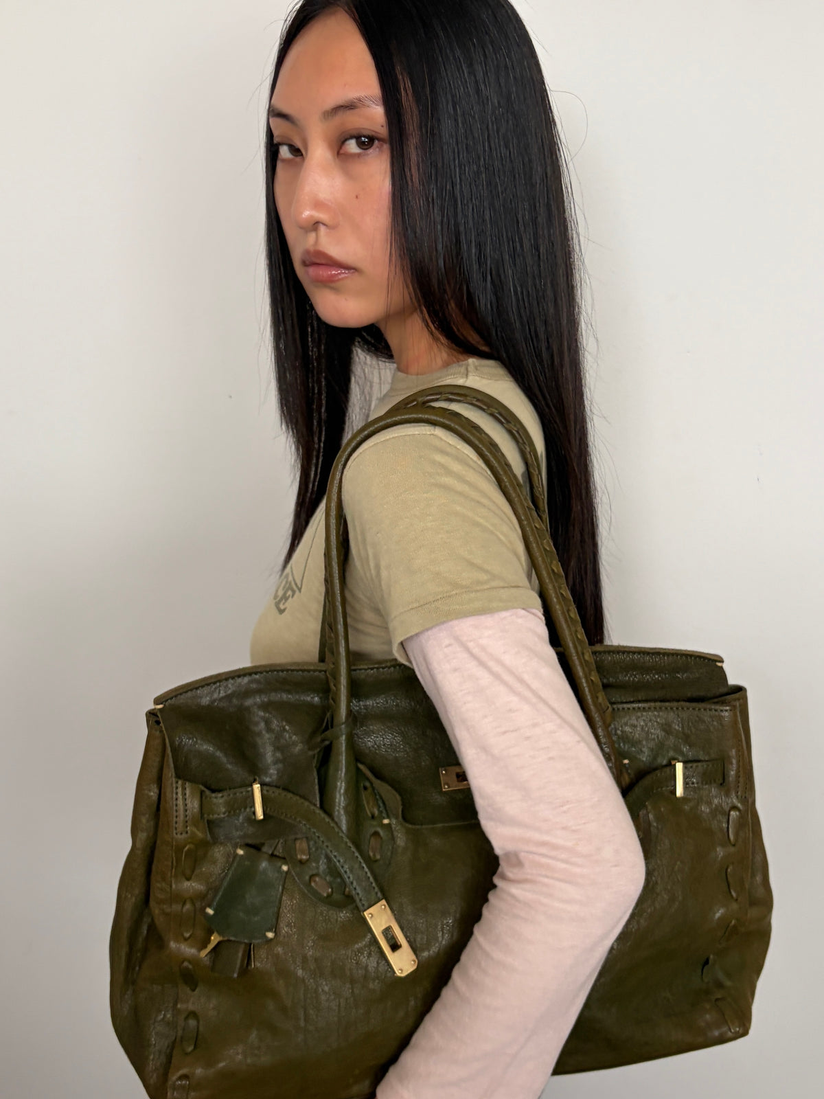no 3390 / OLIVE FIRKIN BAG
