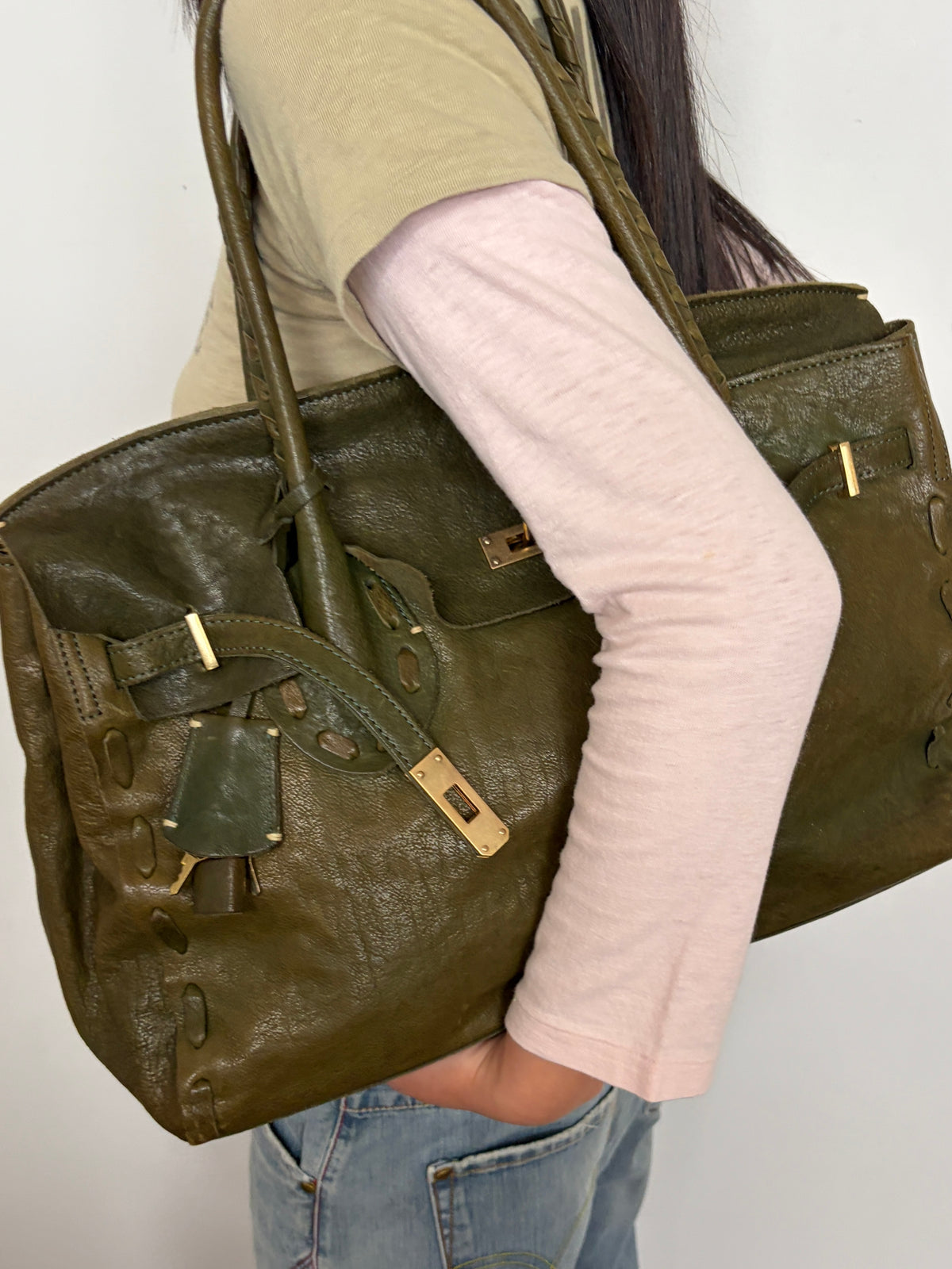 no 3390 / OLIVE FIRKIN BAG