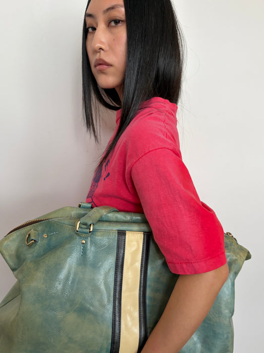 no 3383 / BLUE STRIPE BOSTON BAG