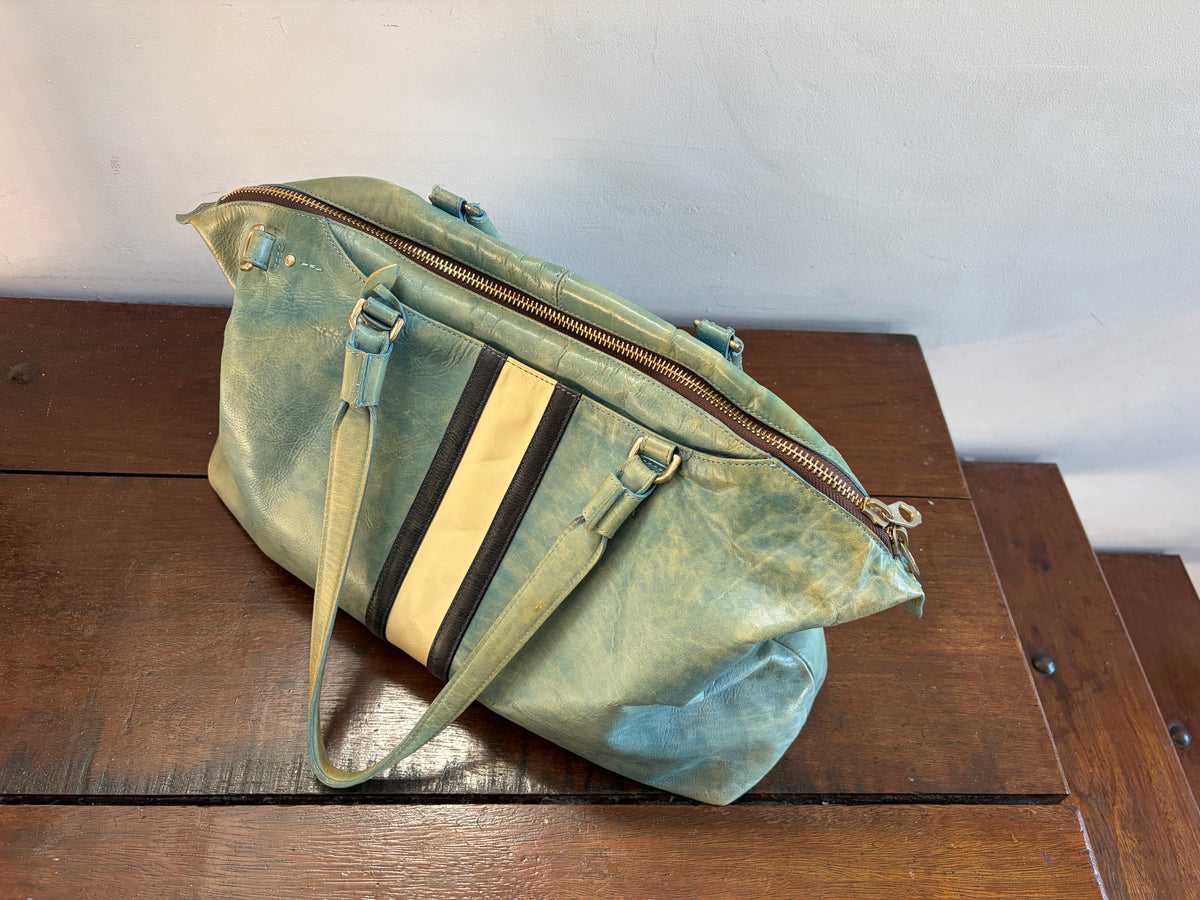 no 3383 / BLUE STRIPE BOSTON BAG
