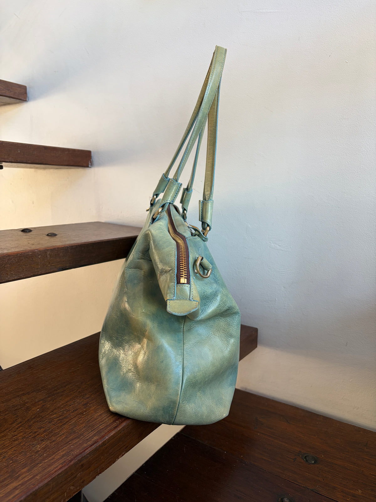 no 3383 / BLUE STRIPE BOSTON BAG