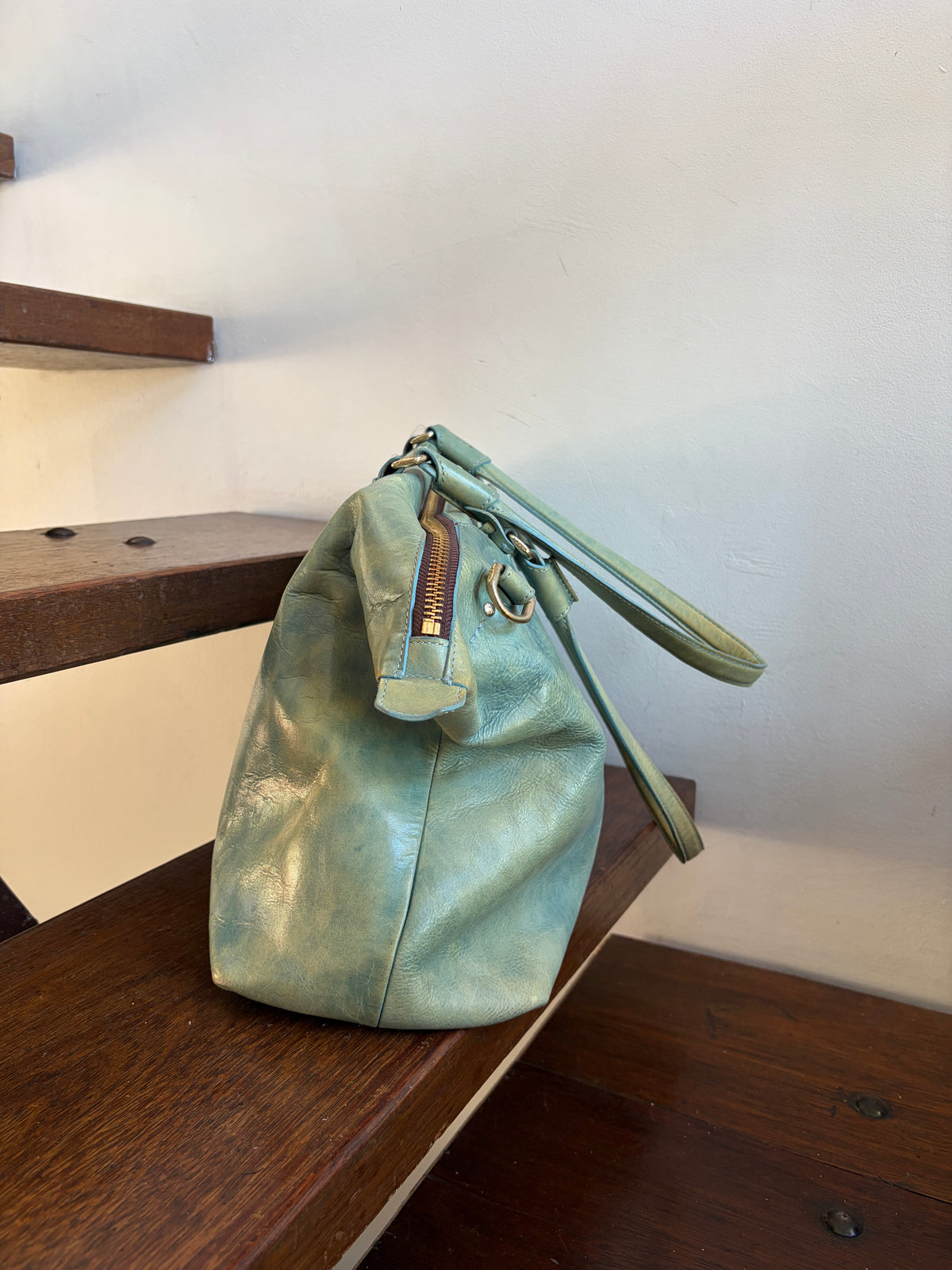 no 3383 / BLUE STRIPE BOSTON BAG