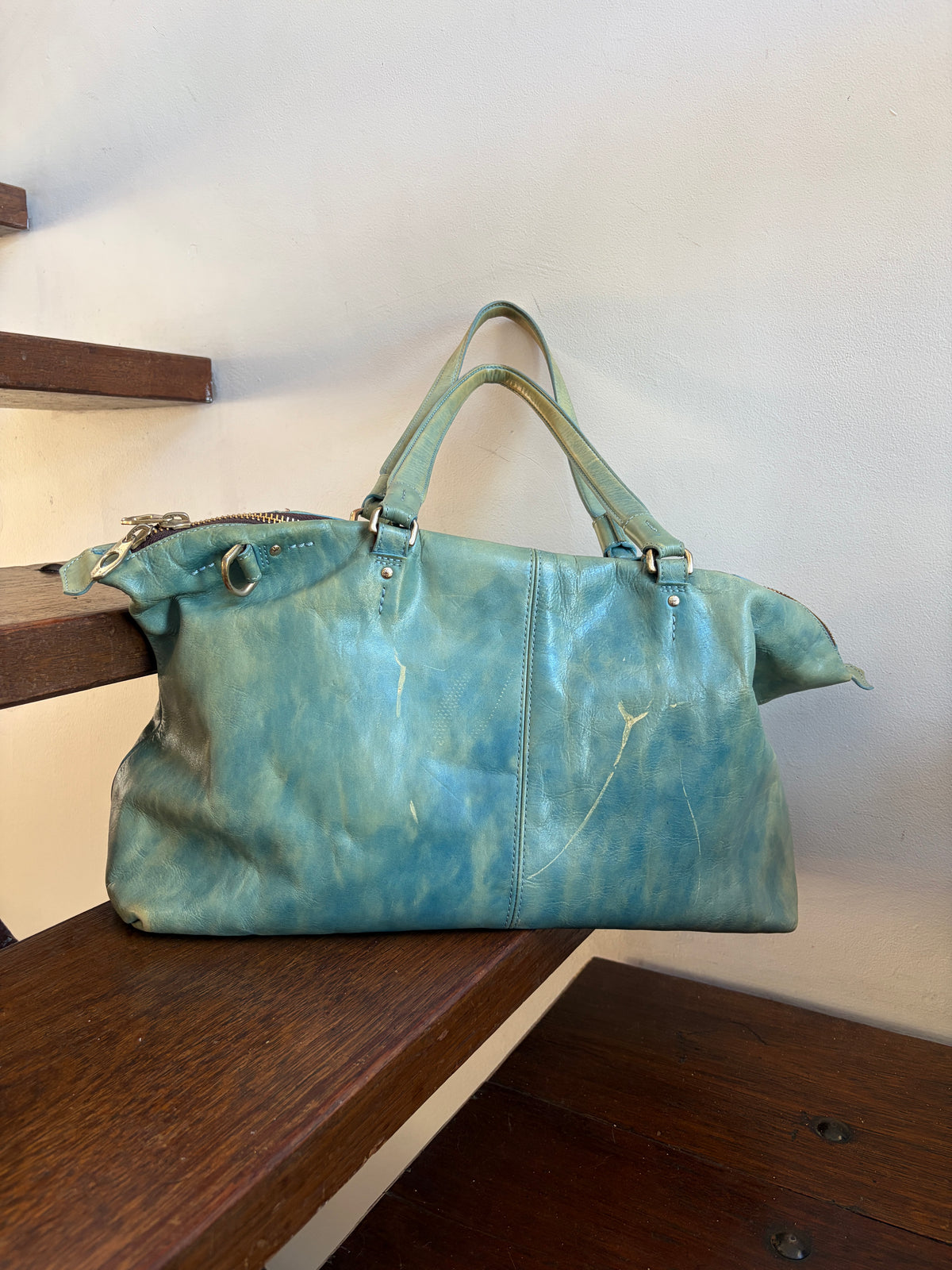 no 3383 / BLUE STRIPE BOSTON BAG