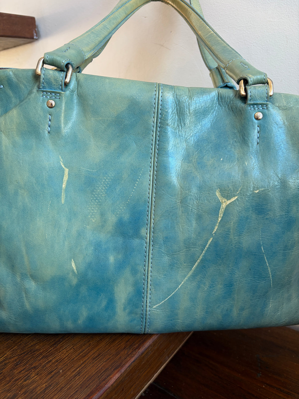 no 3383 / BLUE STRIPE BOSTON BAG