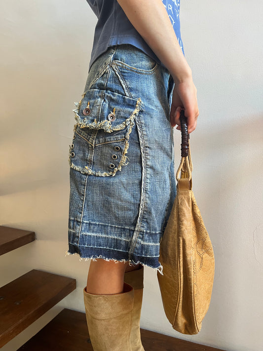 Vintage French Denim Skirt