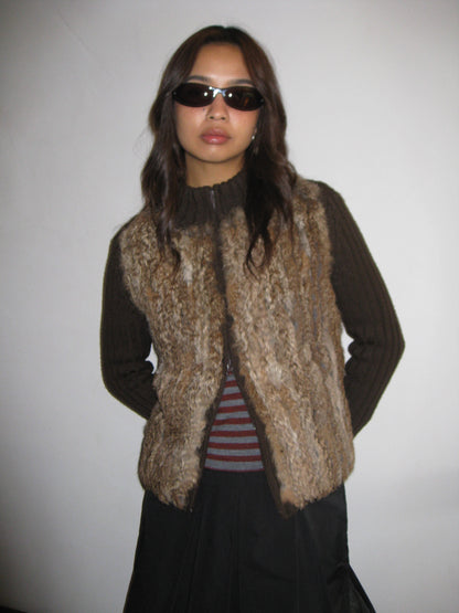 Fur 2way Zip Knit