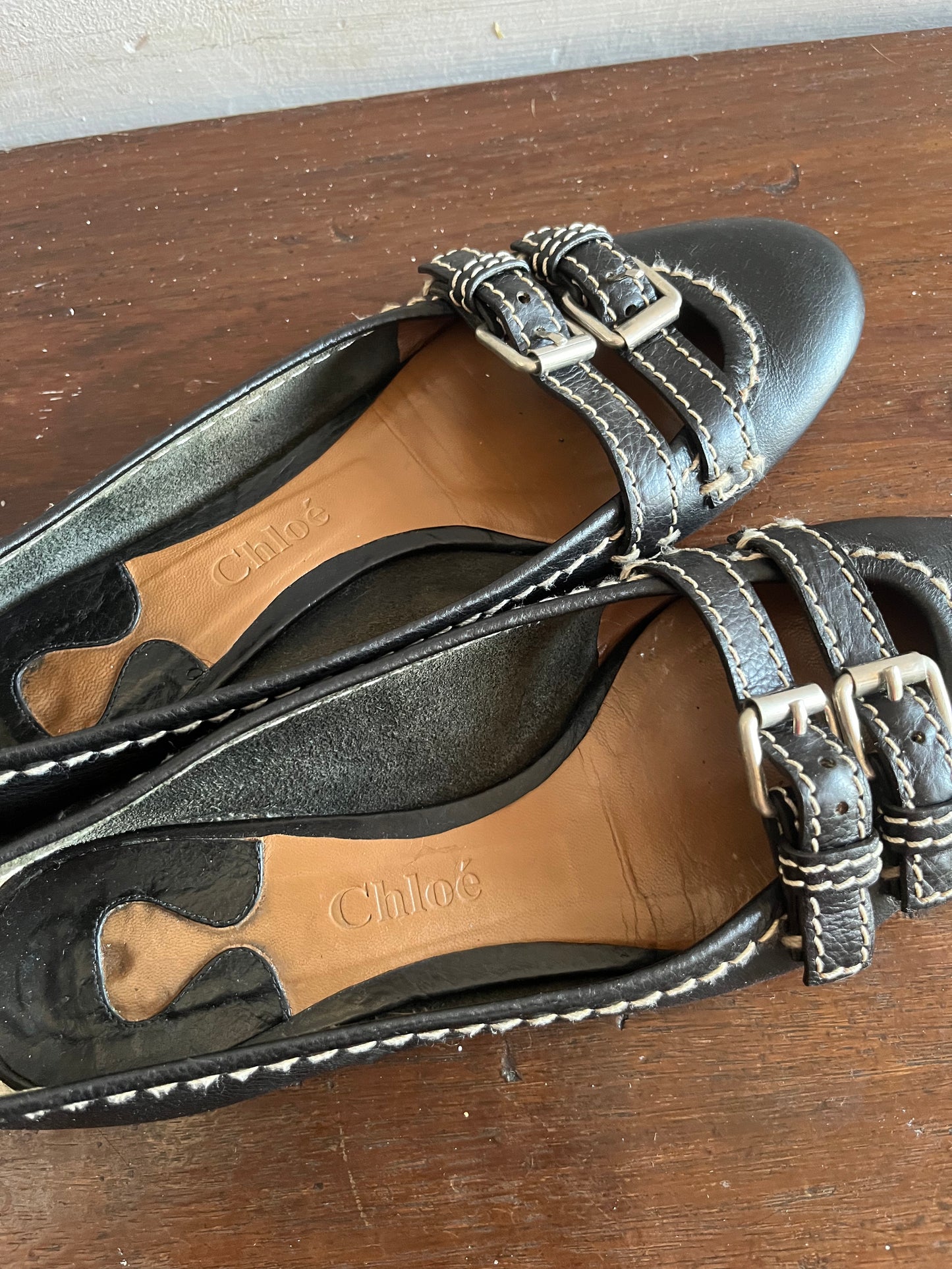 Vintage Chloé Buckle Ballerinas