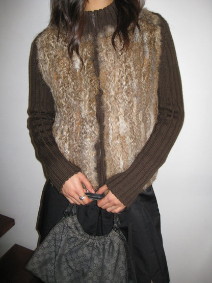 Fur 2way Zip Knit