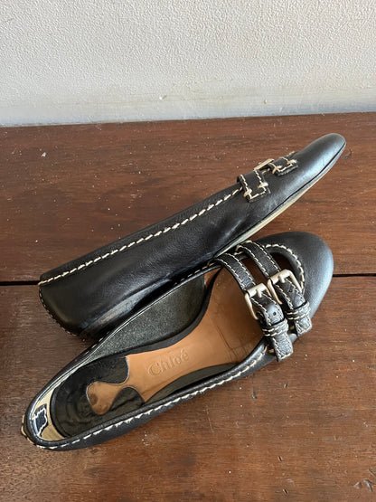 Vintage Chloé Buckle Ballerinas